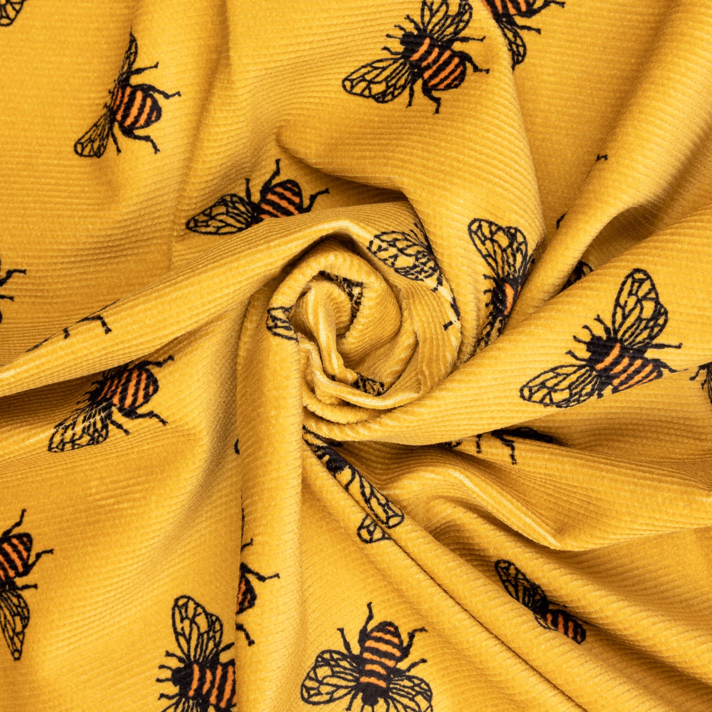 Gold Bee Stretch Corduroy Fabric