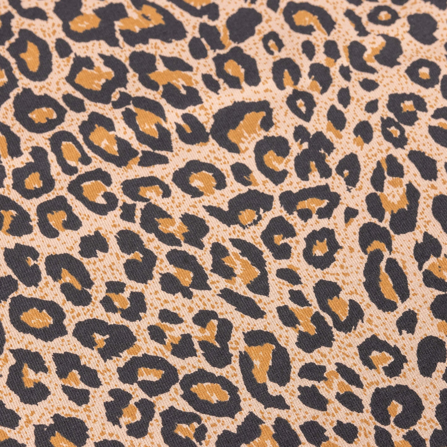 Brown Leopard Print Stretch Single Jersey Fabric