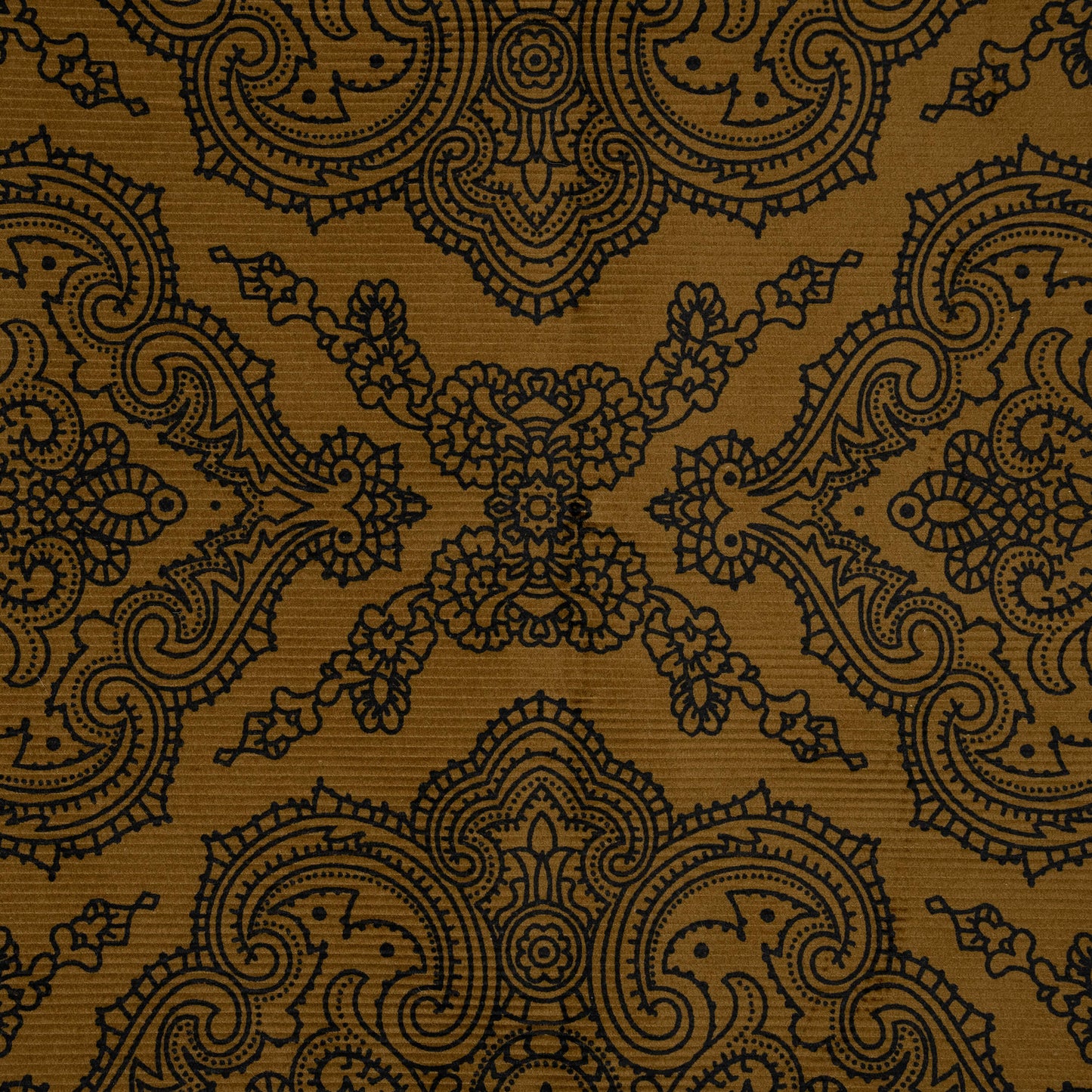 Paisley Print on Tobacco Tan Corduroy – 100% Cotton – Stock Clearance!
