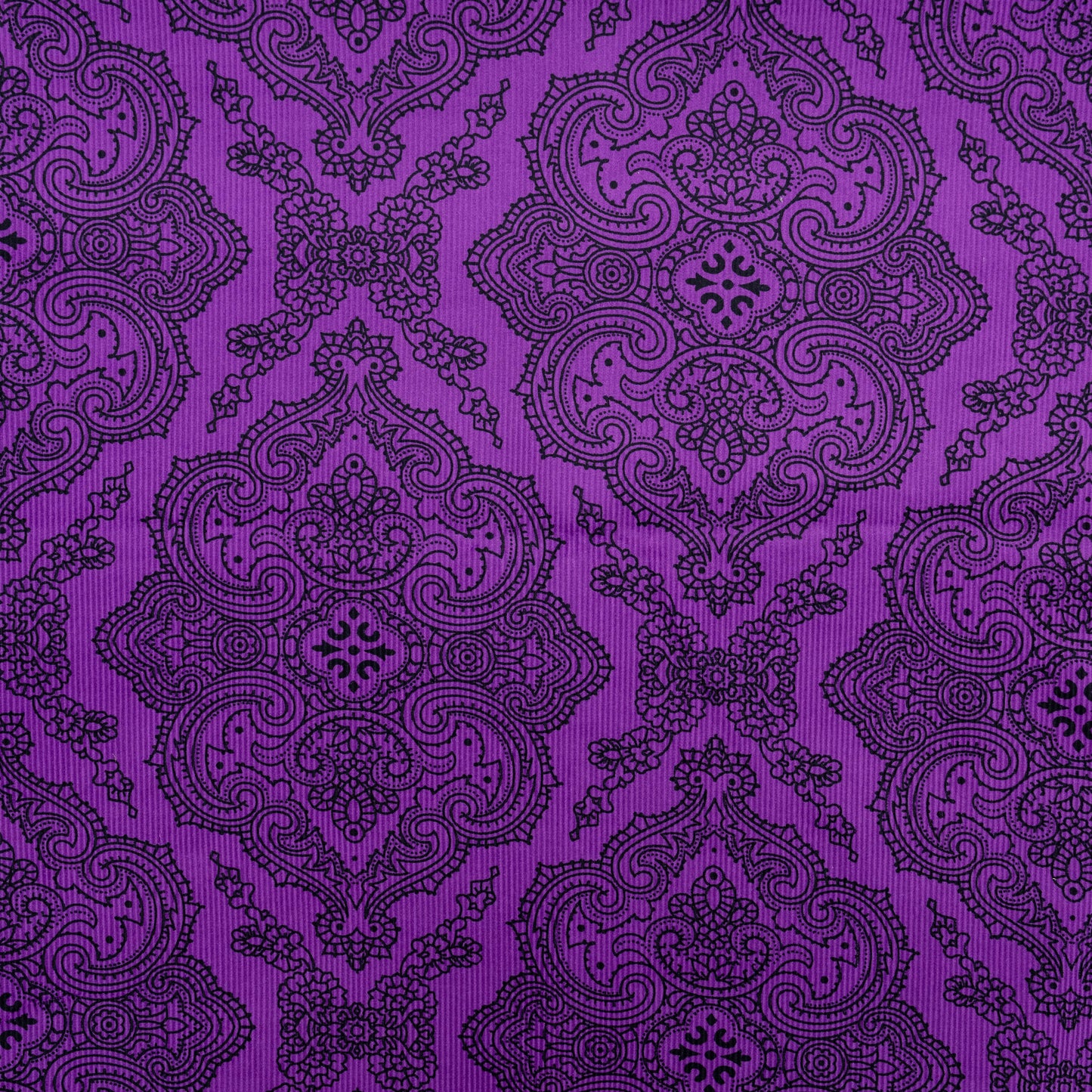 Paisley Print on Purple Corduroy – 100% Cotton – Stock Clearance!