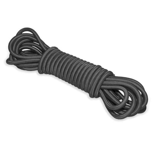 Neatly coiled black cord for crafting projects and making clothing