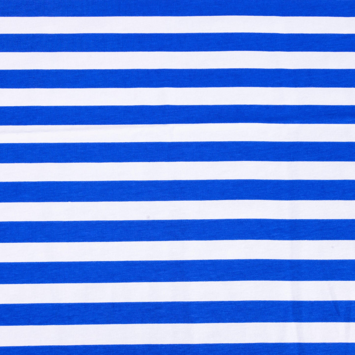 bright blue and white striped t-shirt weight stretch fabric for craft projects and making clothing