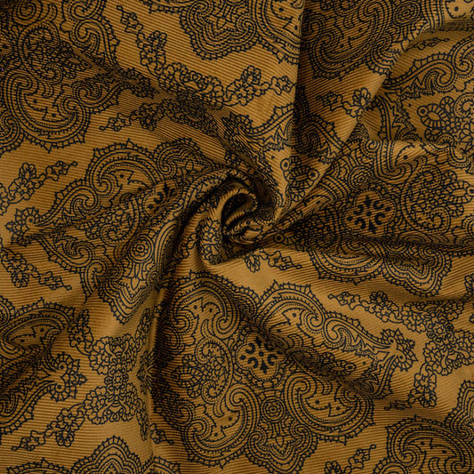 Paisley Print on Tobacco Tan Corduroy – 100% Cotton – Stock Clearance!