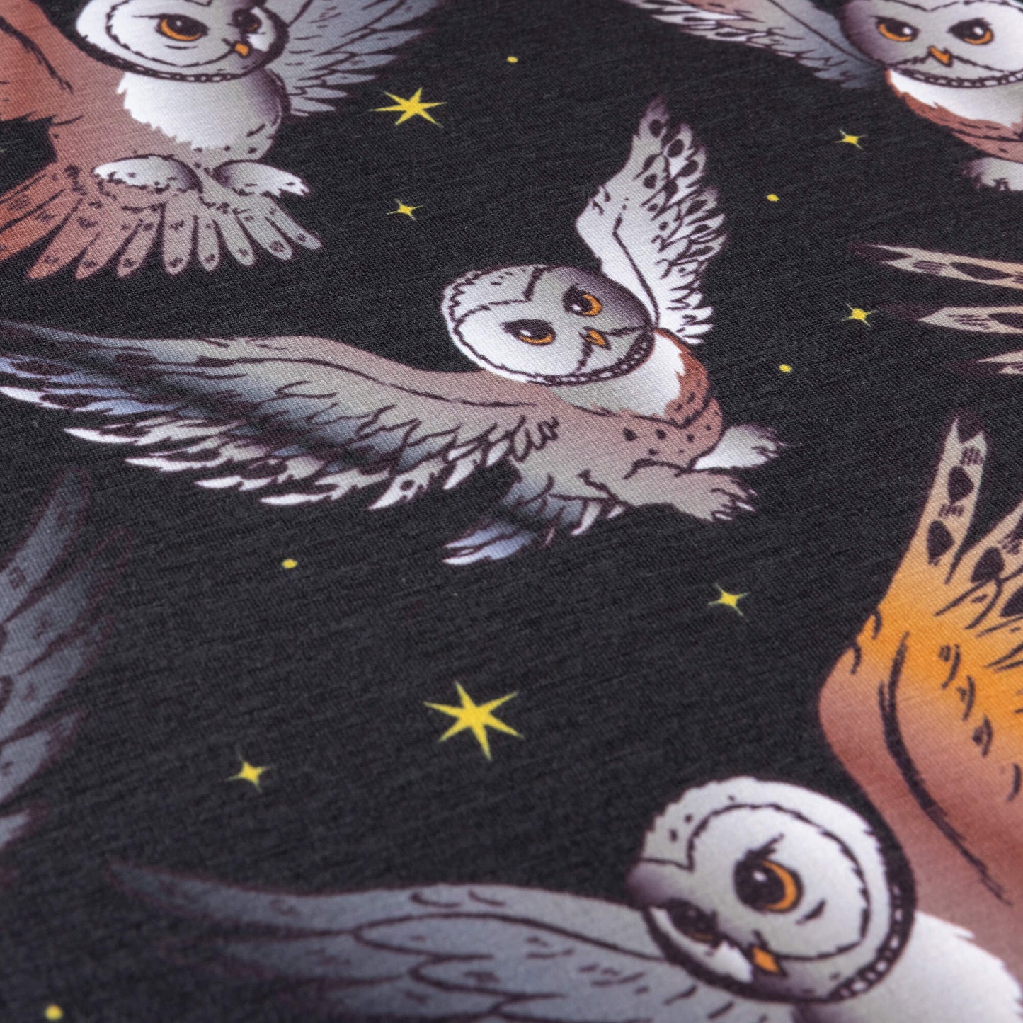 What a Hoot Barn Owl Stretch Jersey Fabric