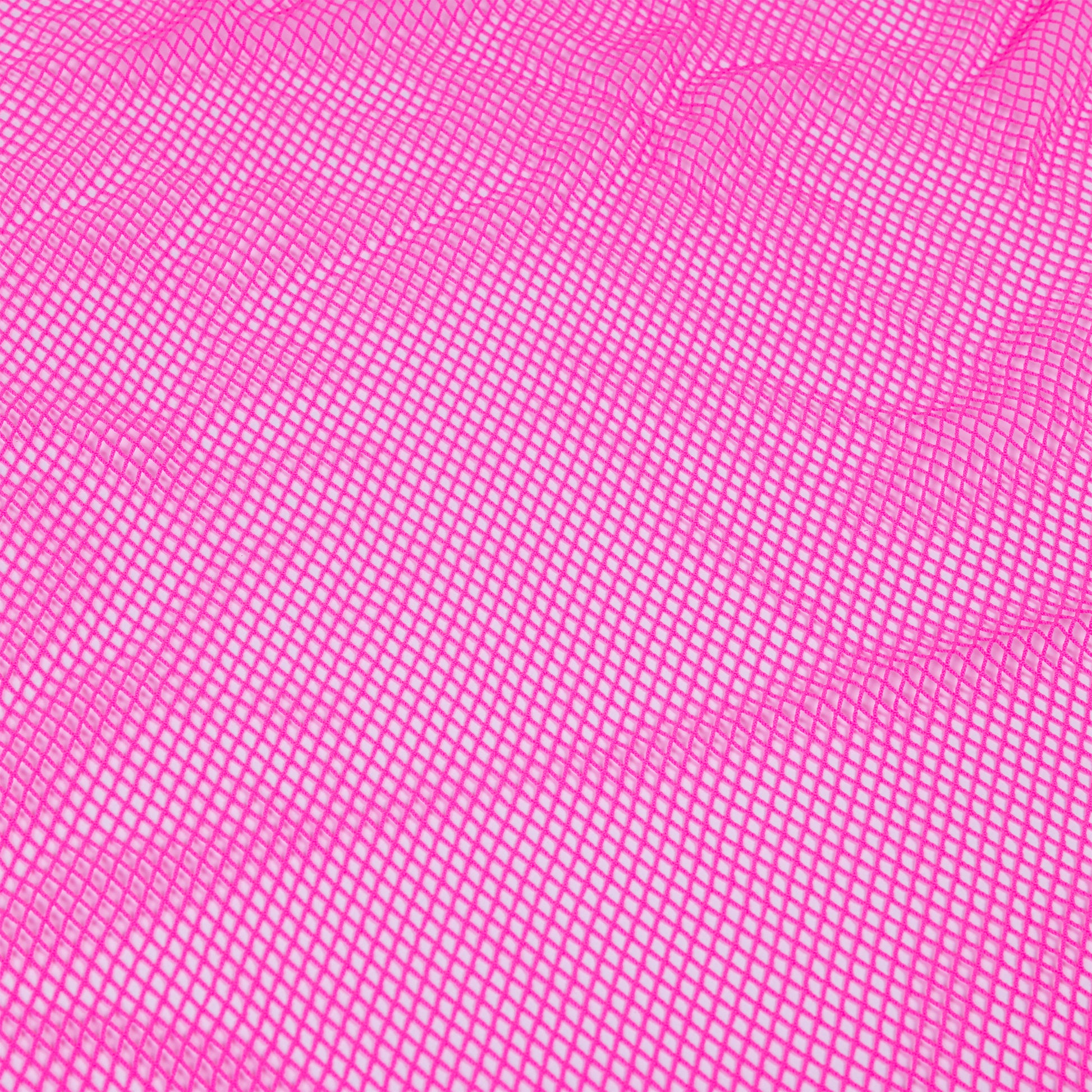 A bright pink Barbie 90's fishnet fabric for fun crafting and making costumes