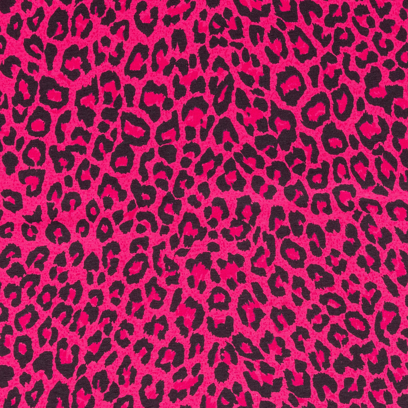 Pink Flower Leopard jersey (cut piece 1.5M) large scale main image 1