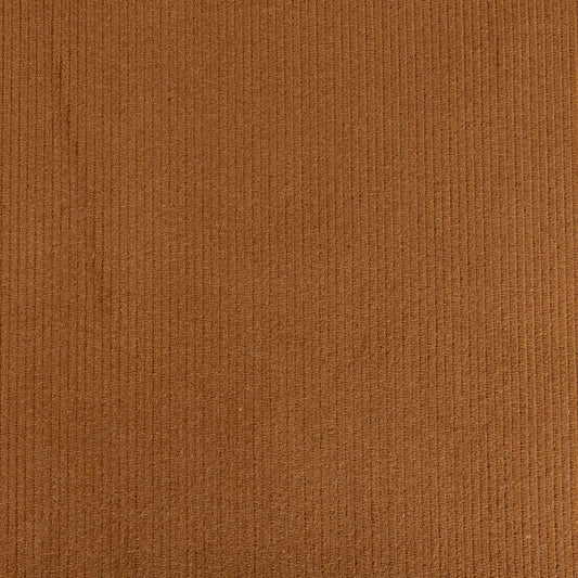 A close up of the tobacco coloured 11 wale 100% cotton corduroy fabric
